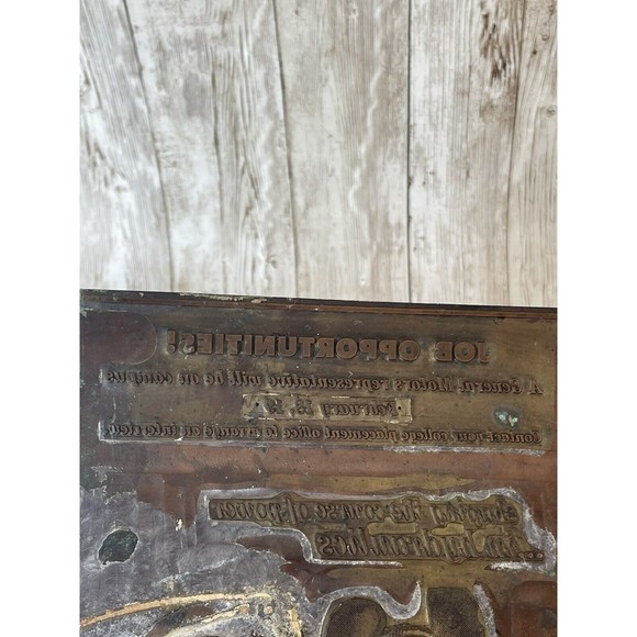 General Motors ‘Job ￼Opportunities’ Metal Letterpress Printing Press Plate GM - Picture 5 of 15